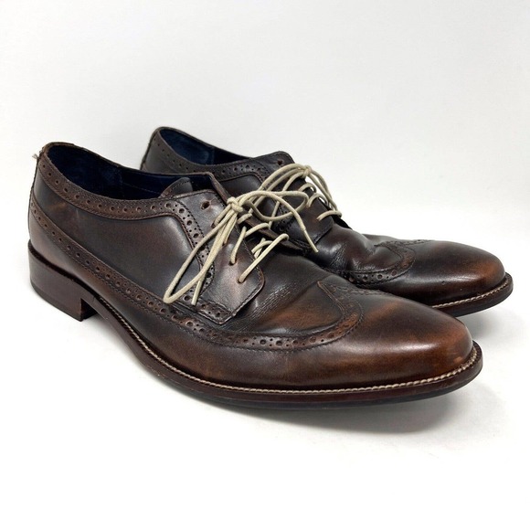 Cole Haan Williams Wingtip Oxford Shoes C24363 Brown Leather Men’s Size 12M - Picture 1 of 11